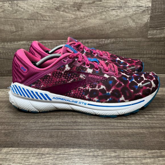 Brooks Shoes - Brooks Adrenaline GTS 22 Pink Leopard Womens US Size 10 EUR 42 Running Shoes